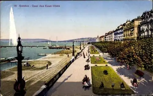 Ak Genf Genf Schweiz, Quai des Eaux-Vives