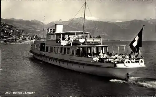 Ak Passagierschiff Léman auf dem Genfer See