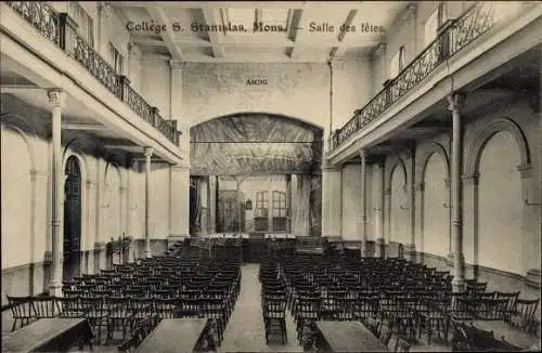 Ak Mons Wallonien Hennegau, College S. Stanislas, Salle des fêtes