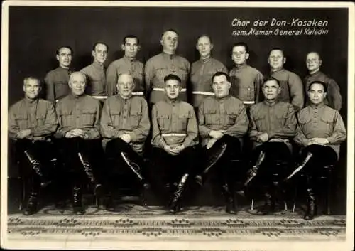 Ak Chor der Don Kosaken, nam. Ataman General Kaledin, Gruppenfoto, Autogramme