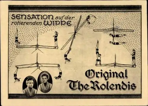 Ak Original The Rolendis, Akrobaten, Autogramm
