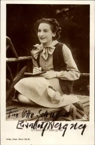 Ak Schauspielerin Elisabeth Bergner, Portrait, Autogramm