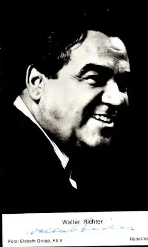Ak Schauspieler Walter Richter, Portrait, Autogramm