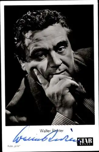 Autogrammkarte Schauspieler Walter Richter, Portrait, Autogramm