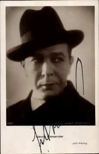 Ak Schauspieler Georg Alexander, Portrait, Autogramm, Hut