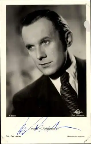 Ak Schauspieler Axel von Ambesser, Portrait, Wien Film, Autogramm