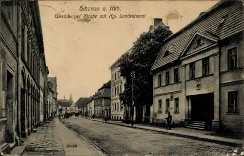 Ak Świerzawa Schönau an der Katzbach Schlesien, Hirschberger Straße, Landratsamt