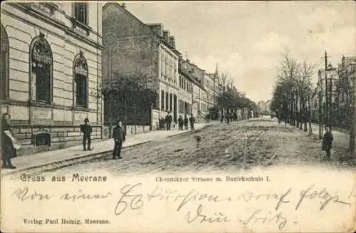 Ak Meerane in Sachsen, Chemnitzer Straße, Bezirkschule I