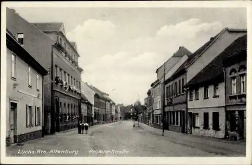 Ak Lucka im Altenburger Land, Pegauer Straße, Häuser