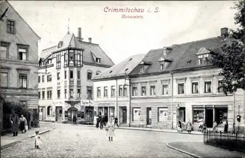 Ak Crimmitschau in Sachsen, Kaiserplatz, Geschäfte