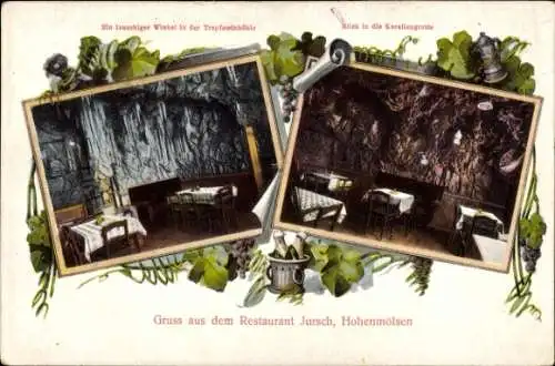 Ak Hohenmölsen im Burgenlandkreis, Restaurant Jursch, Tropfsteinhöhle, Korallengrotte