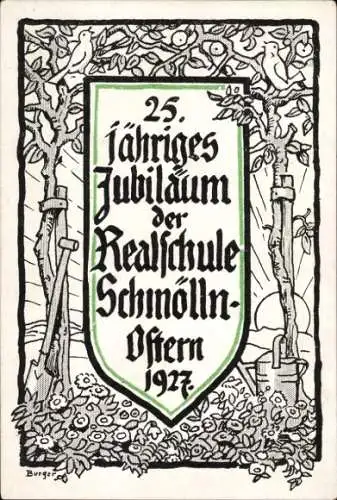 Studentika Ak Schmölln in Thüringen, 25-jähriges Jubiläum der Realschule, Ostern 1927