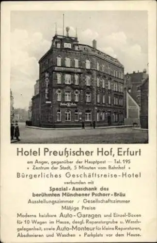 Ak Erfurt in Thüringen, Hotel Preußischer Hof am Anger