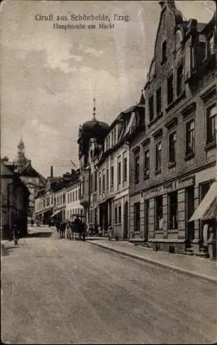 Ak Schönheide im Erzgebirge Sachsen, Hauptstraße am Markt, Konditorei Meissner