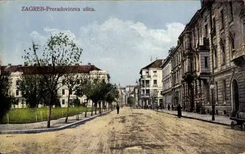 Ak Zagreb Kroatien, Straßenpartie