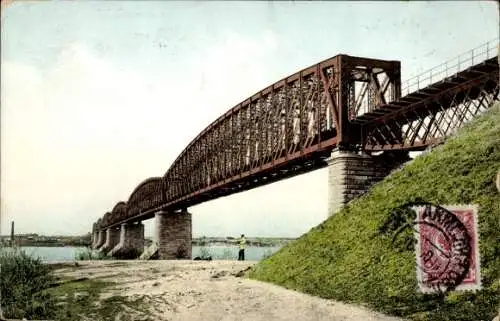 Ak Omsk Russland, Eisenbahnbrücke