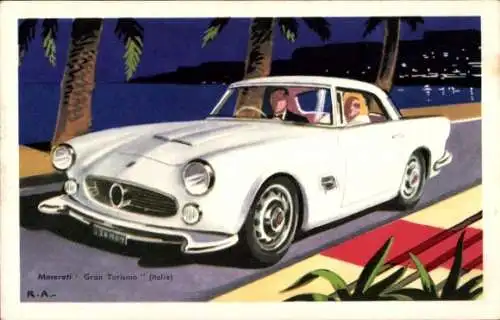 Künstler Ak Automobil, Maserati Gran Turismo