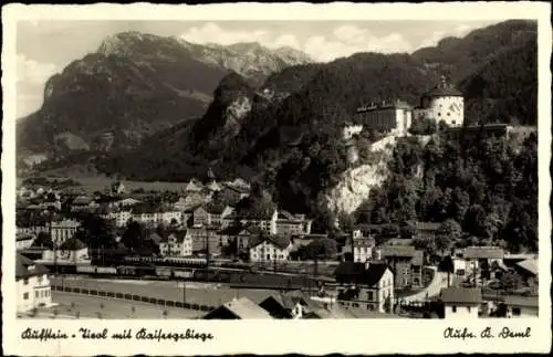 Ak Kufstein in Tirol, Gesamtansicht, Kaisergebirge