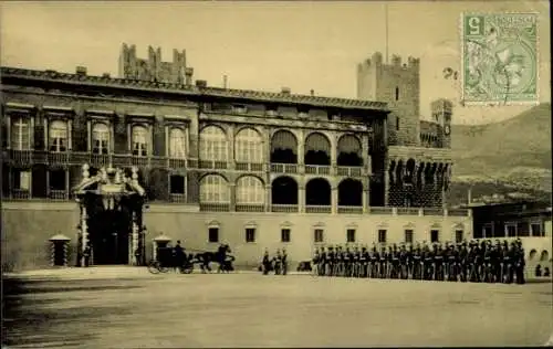 Ak Monte Carlo Monaco, Fürstenpalast, Karabiner, Ehrengarde