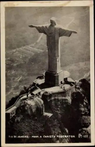 Ak Rio de Janeiro Brasilien, Monumento a Christo Redemptor