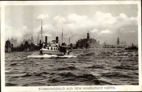 Ak Hamburg, Hafen, Dampfer