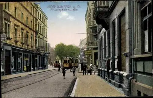 Ak Ludwigshafen am Rhein, Prinzeregentenstraße, Straßenbahn