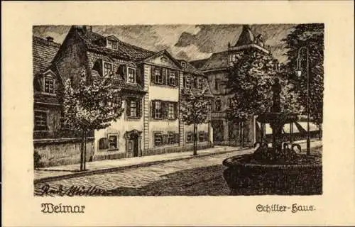 Ak Weimar in Thüringen, Schillers Wohnhaus