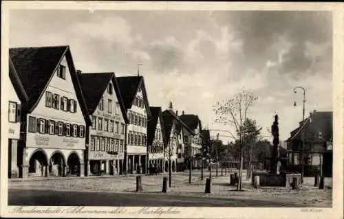 Ak Freudenstadt im Schwarzwald, Marktplatz, Brunnen