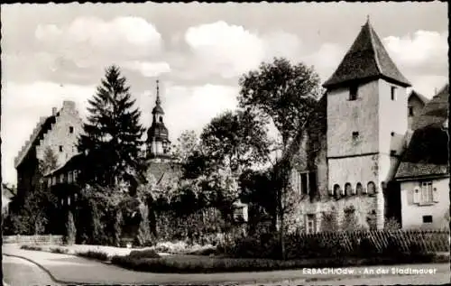 Ak Erbach im Odenwald Hessen, Partie an der Stadtmauer