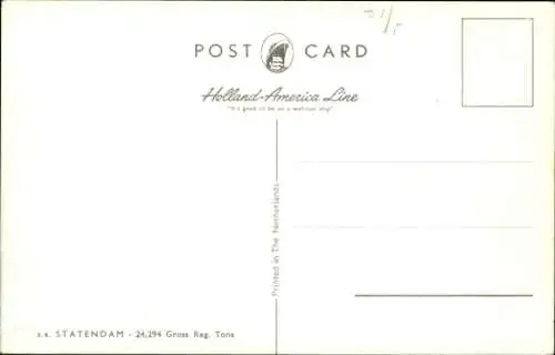 Ak Dampfschiff SS Statendam, HAL