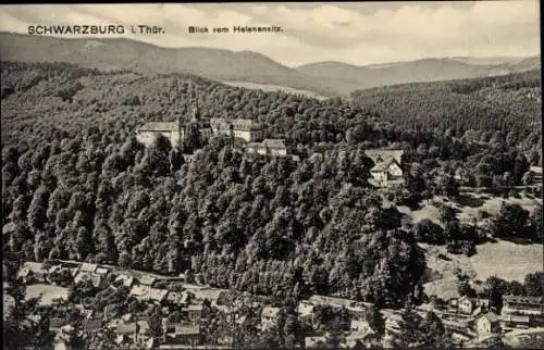 Ak Schwarzburg in Thüringen, Blick vom Helenensitz, Panorama