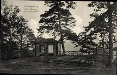 Ak Schwarzburg Thüringen, Borkenhäuschen auf dem Trippstein