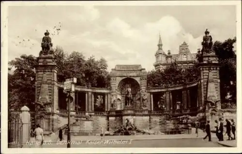 Ak Halle an der Saale, Denkmal Kaiser Wilhelm I