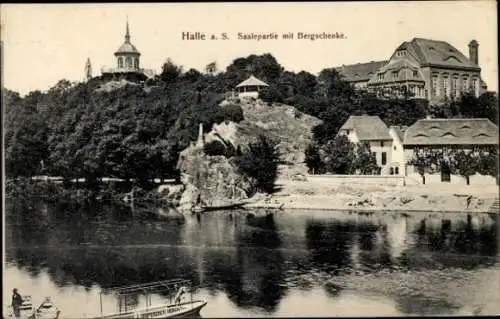 Ak Halle an der Saale, Saalepartie, Bergschenke