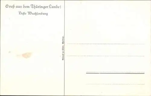 Künstler Ak Rabe H., Amt Wachsenburg, Blick auf die Veste Wachsenburg