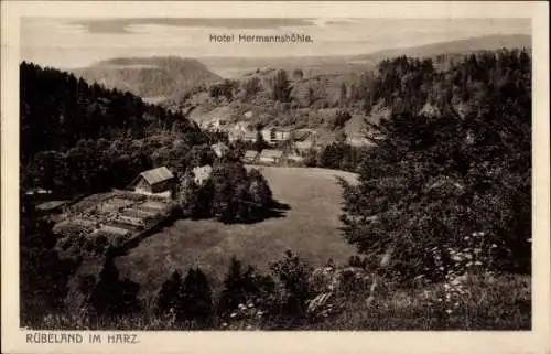 Ak Rübeland Oberharz am Brocken, Panorama, Hotel Hermannshöhle