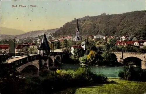 Ak Bad Kösen Naumburg an der Saale, Brücke, Kirche