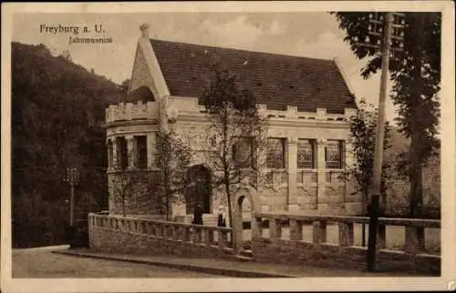 Ak Freyburg an der Unstrut, Straßenpartie mit Blick auf das Jahnmuseum