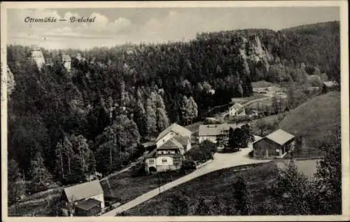 Ak Rosenthal Bielatal Sächsische Schweiz, Ottomühle, Großer und kleiner Mühlwächter