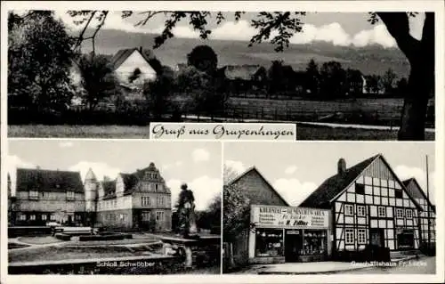 Ak Grupenhagen Aerzen im Weserbergland, Schloss Schwübber, Geschäftshaus Fr. Lücke
