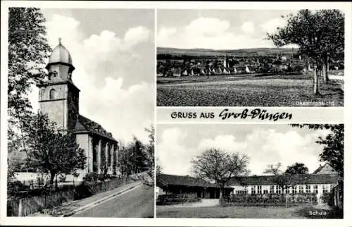 Ak Groß Düngen Großdüngen Bad Salzdetfurth in Niedersachsen, Gesamtansicht, Kirche, Schule