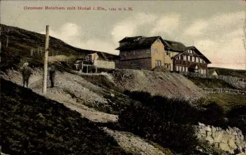 Litho Gaishausen Geishouse Vosges Haut Rhin, Am großen Belchen, Gasthof Belchenkopf