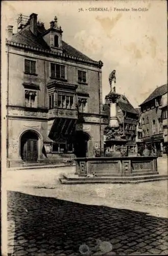 Ak Obernai Oberehnheim Elsass Bas Rhin, Brunnen Ste Odile