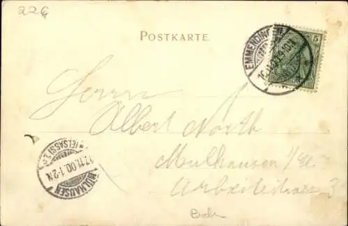 Jahreszahlen Passepartout Ak Freiburg Breisgau, 1900, Tore, Kirche