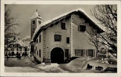 Ak Celerina Schlarigna Kanton Graubünden, Bündner-Haus, Winter