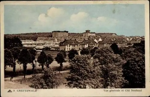 Ak Creutzwald la Croix Kreuzwald Moselle, Gesamtansicht, Neuland