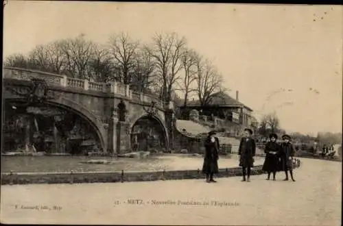 Ak Metz-Moselle, Nouvelles Fontaines de l’Esplanade