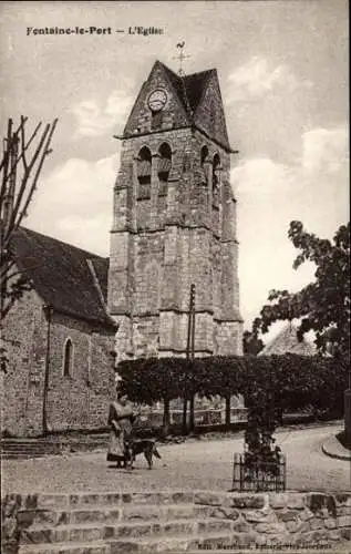 Ak Fontaine le Port Seine et Marne, Kirche