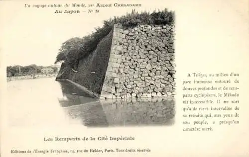 Ak Tokio Tokio Japan, Die Stadtmauer der Kaiserstadt