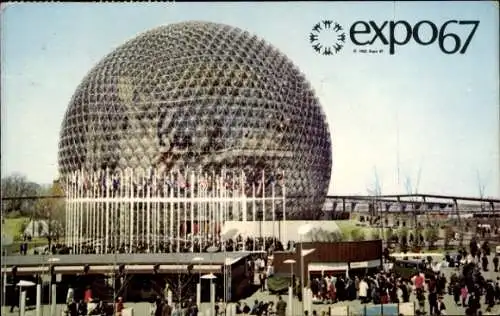 Ak Montreal Québec Kanada, Expo 1967, Pavillon der USA, Ile Saint Hélène